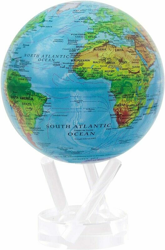 Mova Globes - 4.5" Relief Map Blue With Acrylic Base