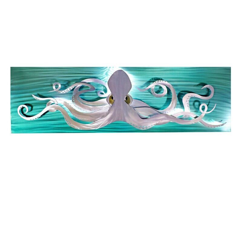 Light Up Octopus Metal Wall Art