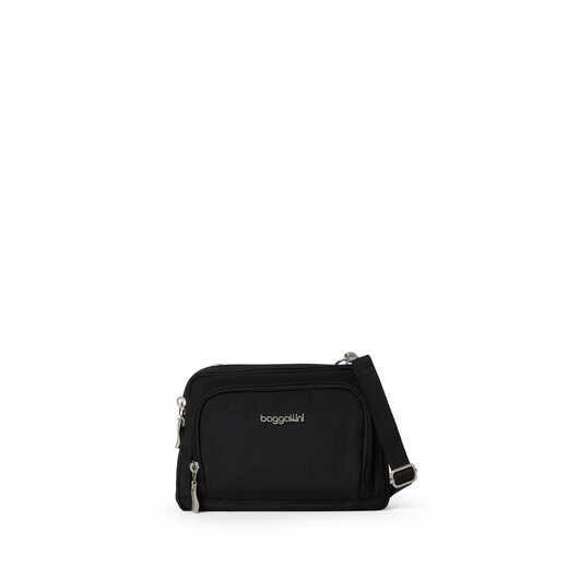 Baggallini-Triple Zip Handbag- Black