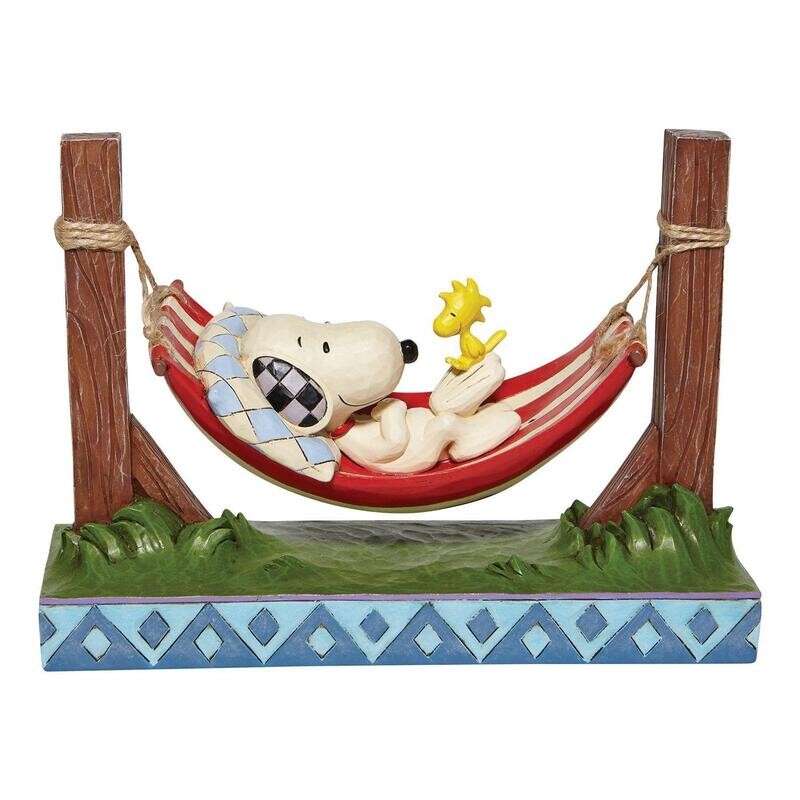 Jim Shore- Peanuts Snoopy W/Woodstock In Hammock