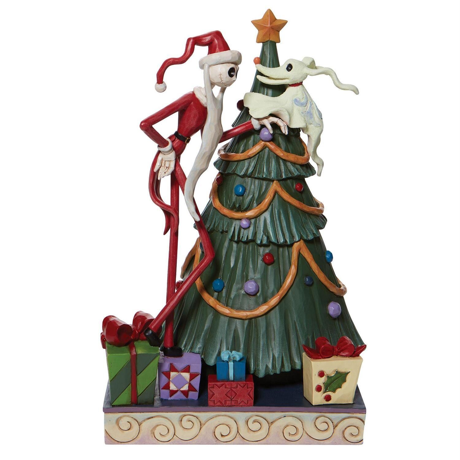 Disney - Jim Shore Santa Jack and Zero with Tree