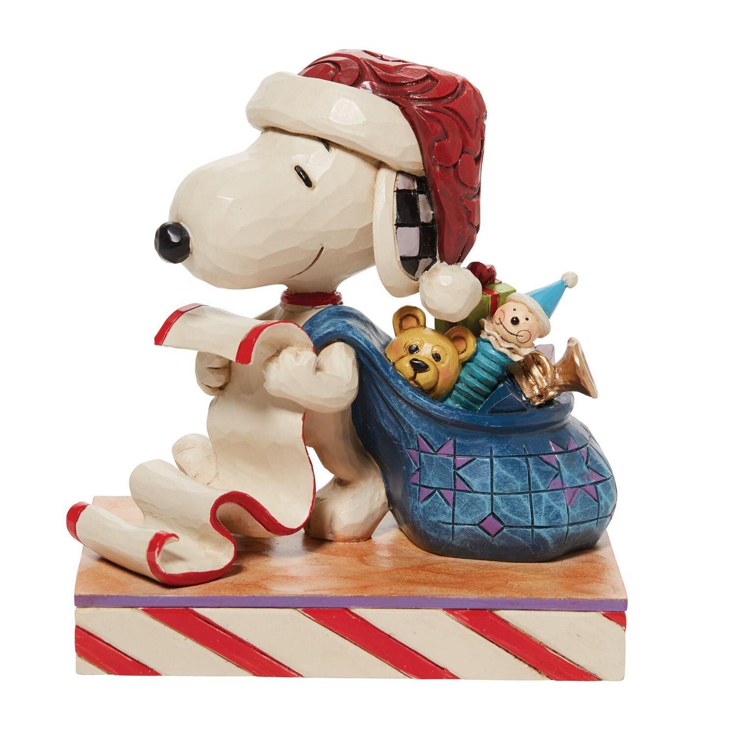 Jim Shore - Peanuts Santa Snoopy with List and Bag