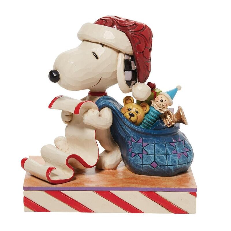 Jim Shore - Peanuts Santa Snoopy with List and Bag