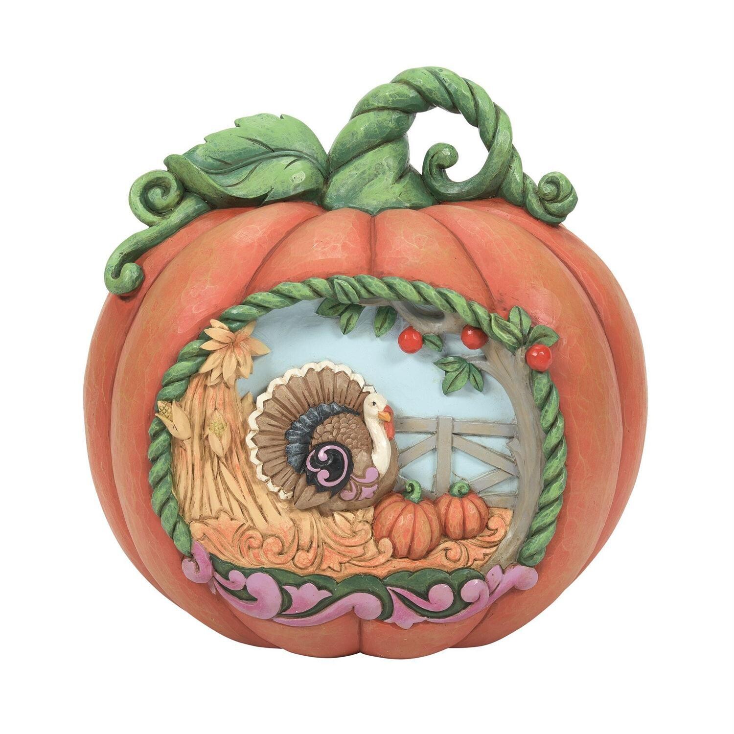 Jim Shore - Harvest Pumpkin with Scene