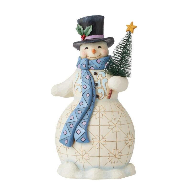 Jim Shore - Snowman with Bottle Brush Tree