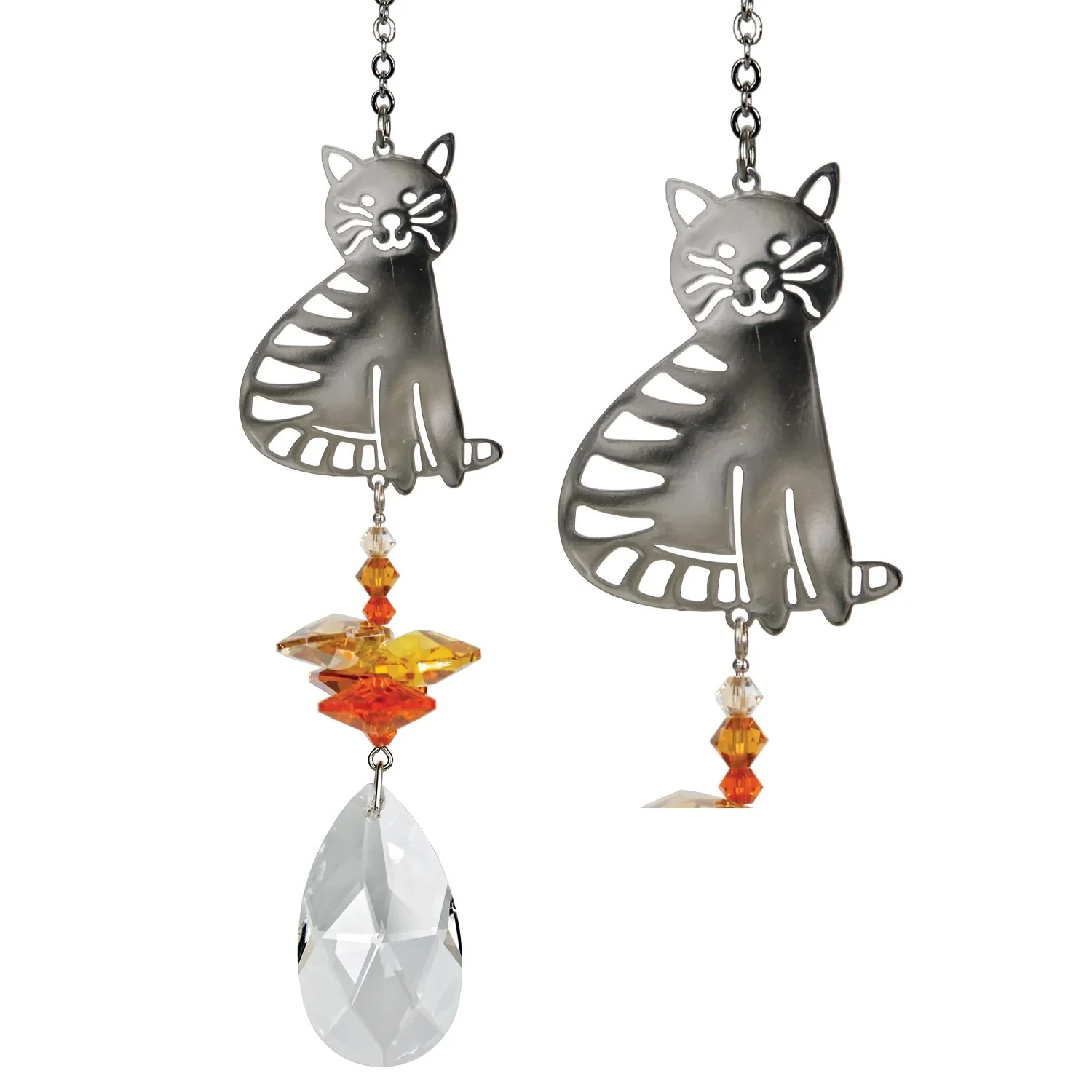 Crystal Fantasy Suncatcher Tabby Cat