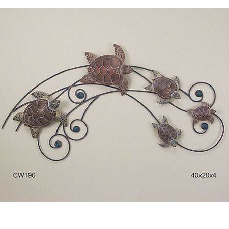 Sea Turtle Wave Metal Wall Art
