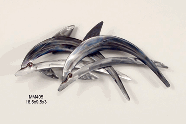 Dolphins Pair Metal Wall Art