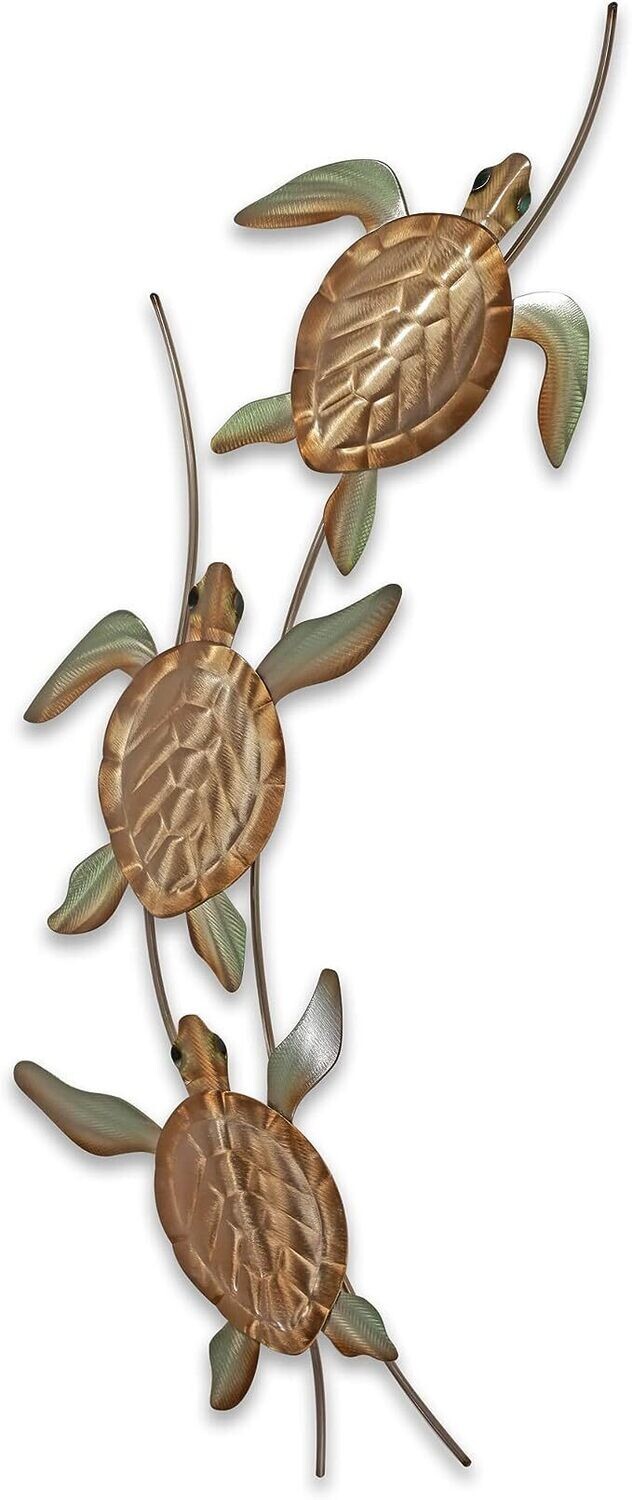 Triple Turtles Metal Wall Art