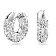 Swarovski - Dextera Silvertone Hoop Earrings