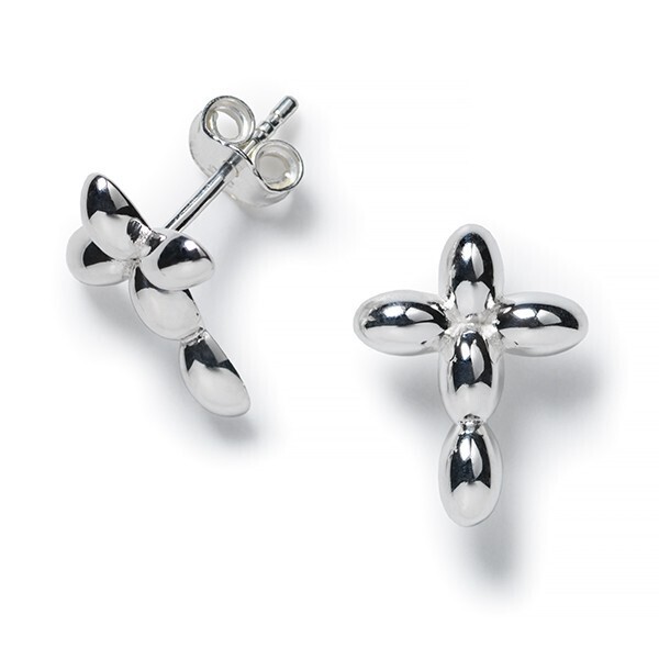 Southern Gates - Rice Bead Cross Earrings