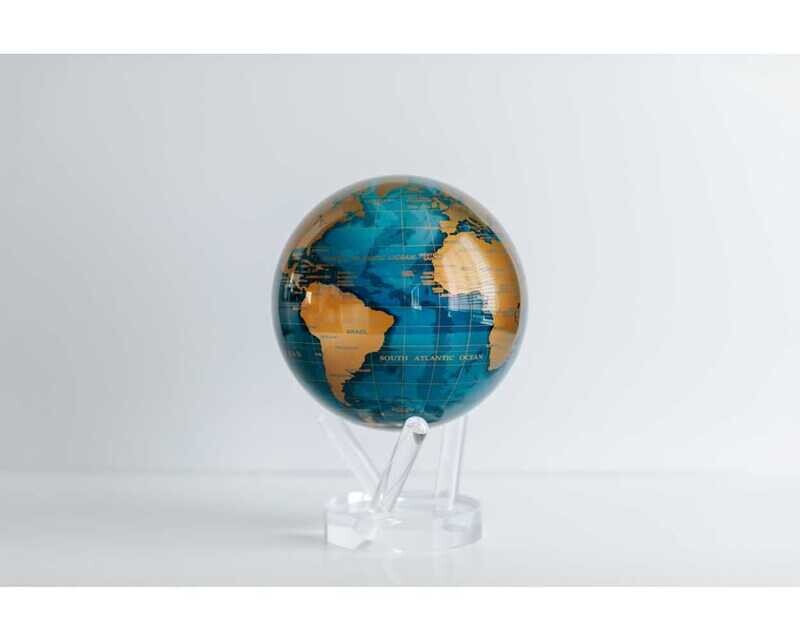 Mova Globes - 6" Blue and Gold Globe