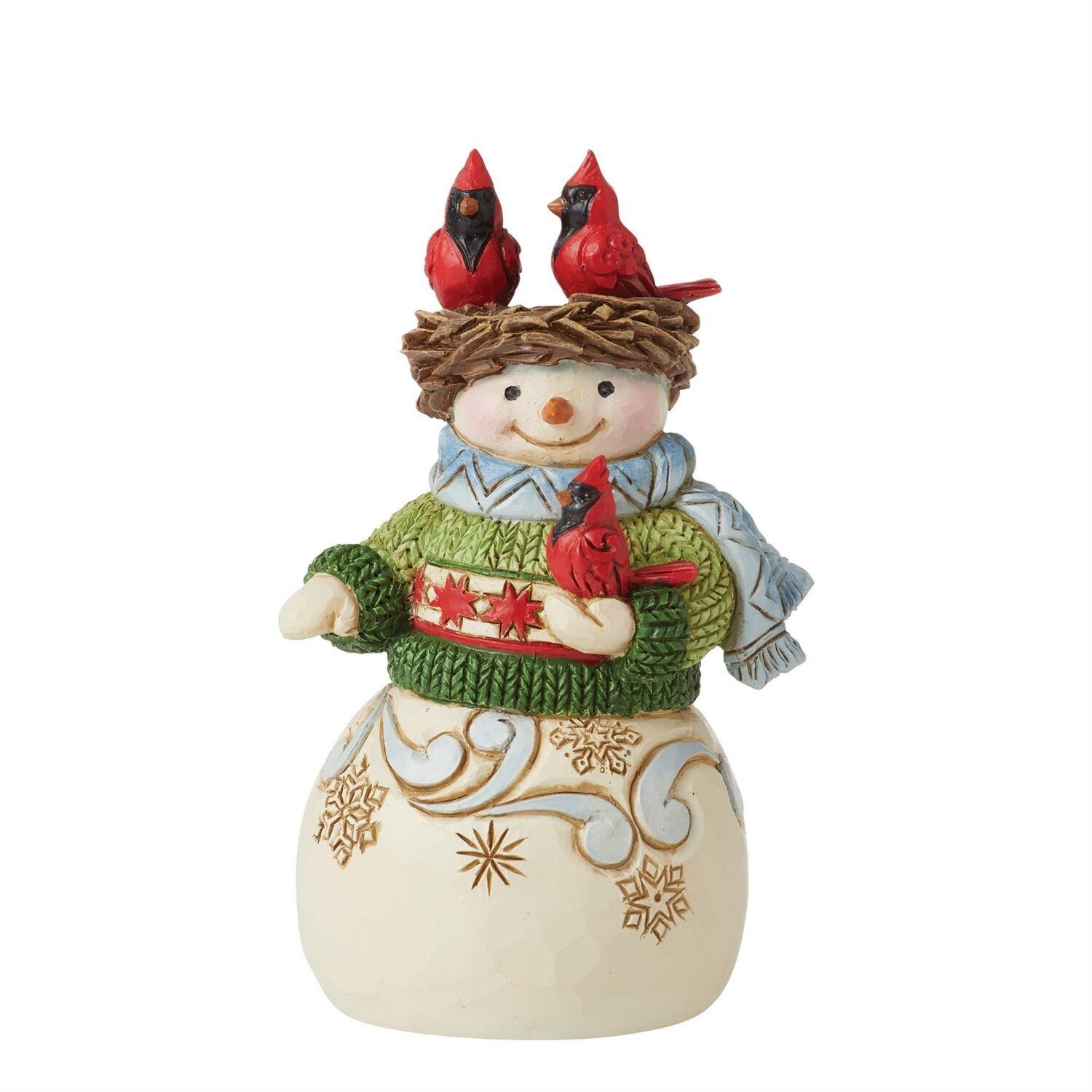 Jim Shore - Mini Snowman W/Nest On Head