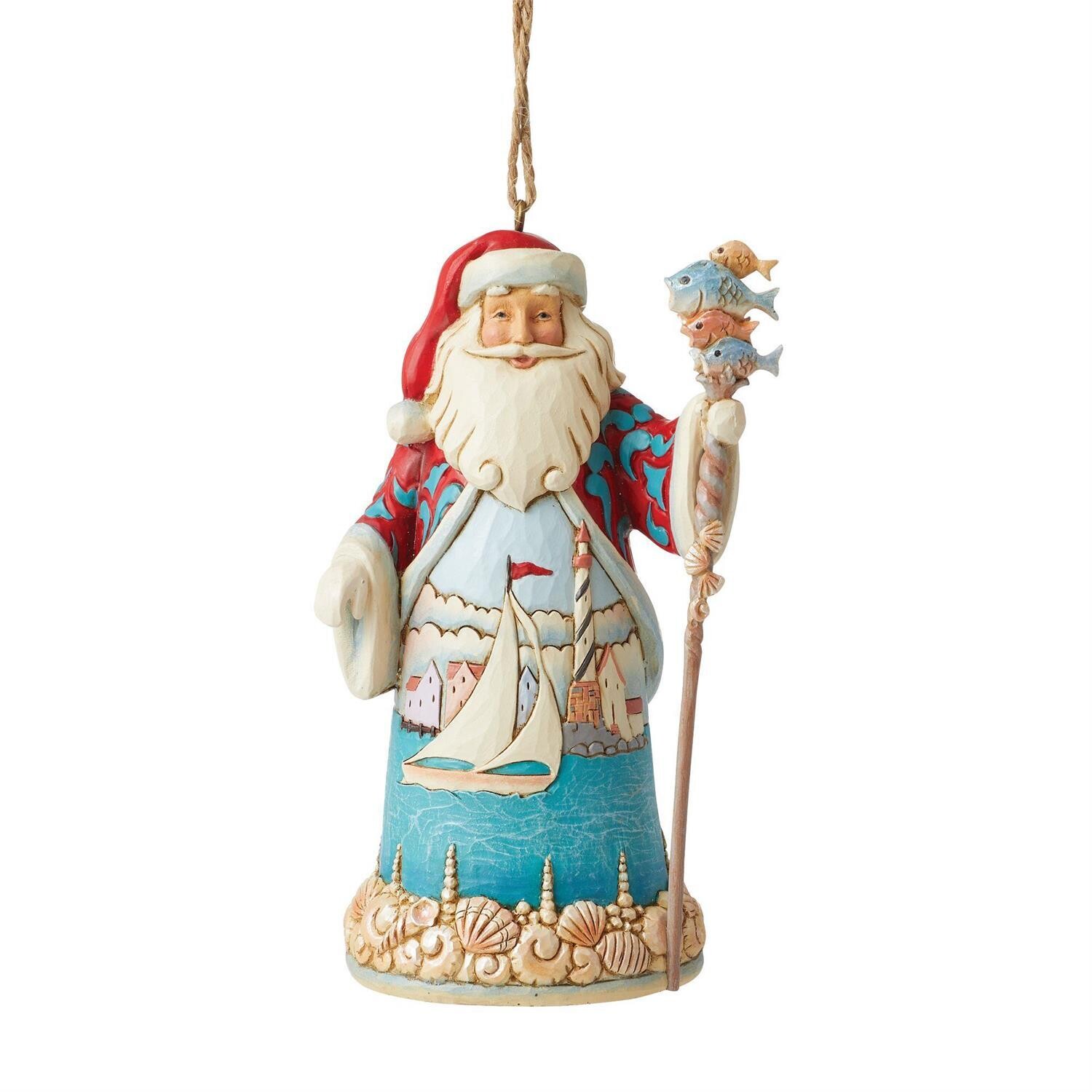 Jim Shore - Coastal Santa Ornament