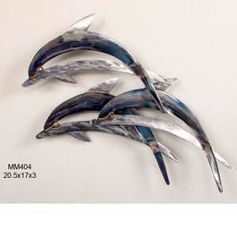 Dolphins School of 3 Metal Wall Art