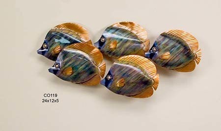Butterfly Fish School Metal Wall Art