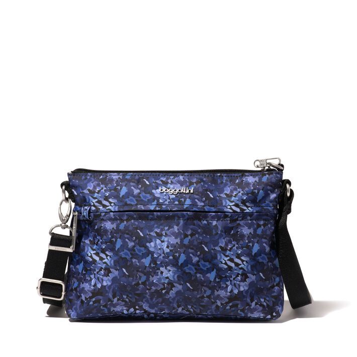 Baggallini-Anti-theft Memento Crossbody Bag- Indigo Petal