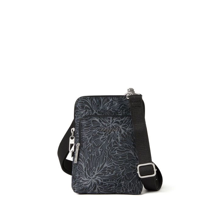 Baggallini -Anti-theft Activity Security Crossbody Bag Midnight Blossom