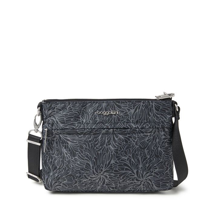 Baggallini-Anti-theft Memento Crossbody Bag- Midnight Blossom