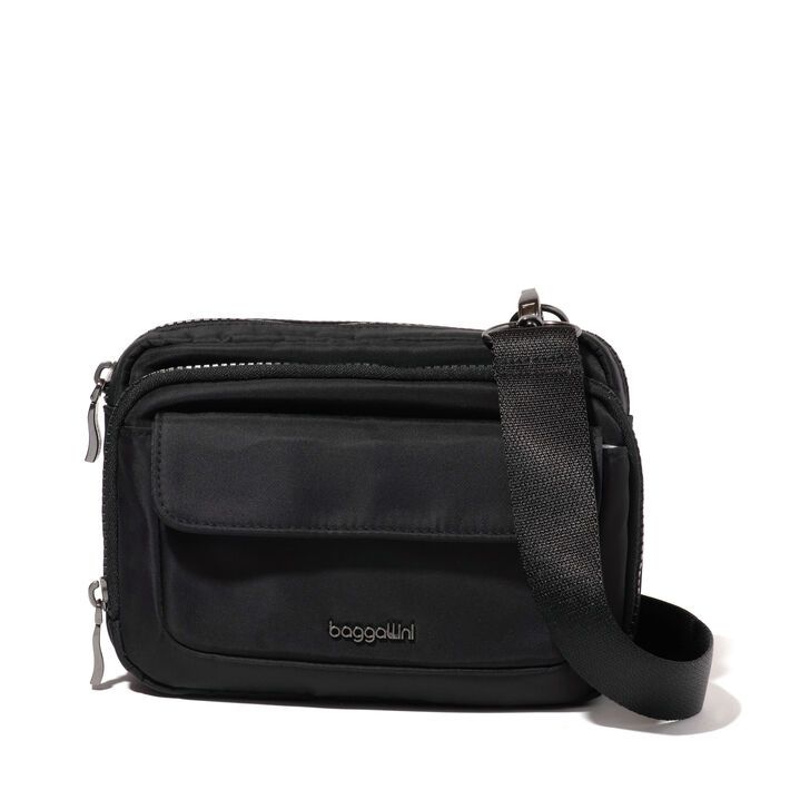 Baggallini-Modern Double Zip Crossbody-Black