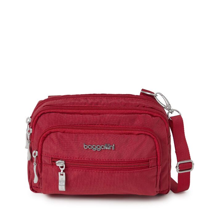 Baggallini-Triple Zip Handbag- Apple
