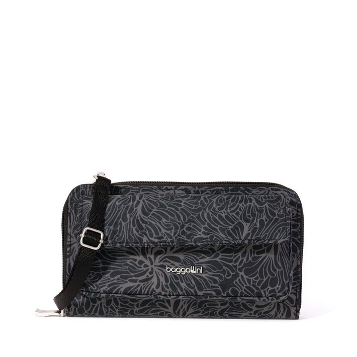 Baggallini-rfid Phone Crossbody Wallet- Midnight Blossom