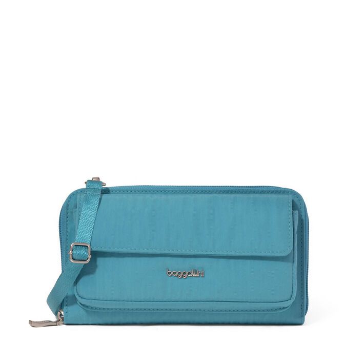 Baggallini-rfid Phone Crossbody Wallet- Seaside Blue