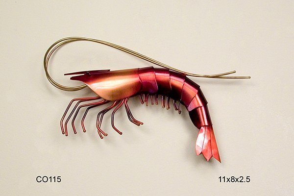 Dancing Shrimp Single Metal Wall Art