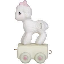 Precious Moments - Age 1 Birthday Train- Happy Birthday Little Lamb