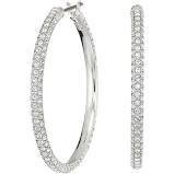 Swarovski - Stone Hoop Earring Silvertone