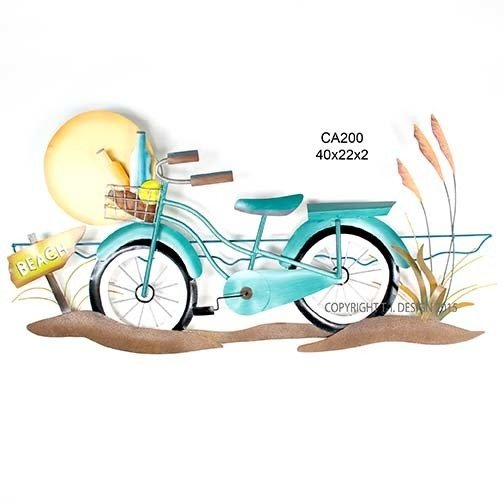 Beach Cruiser Bicycle Metal Wall Art