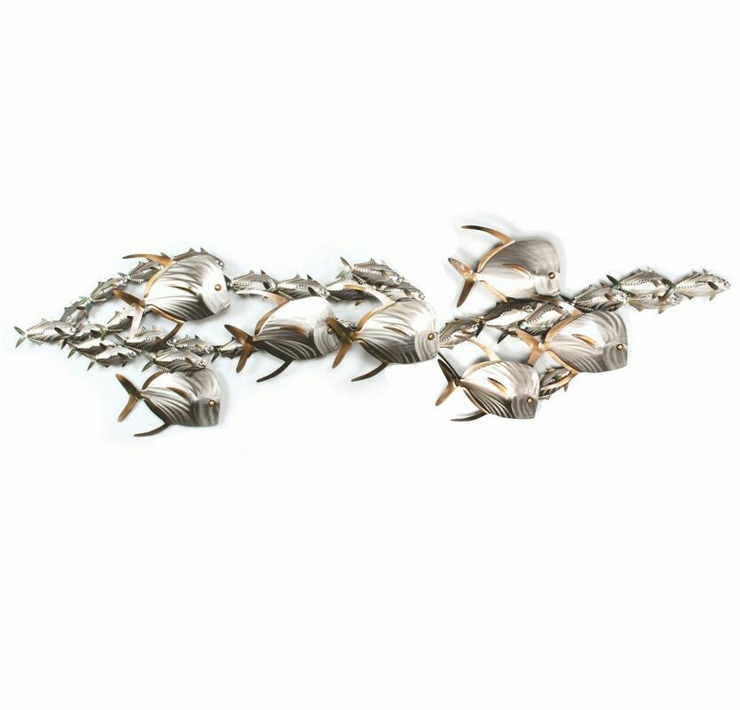 Metal Lookdowns/Sardine School Large Metal Wall Art
