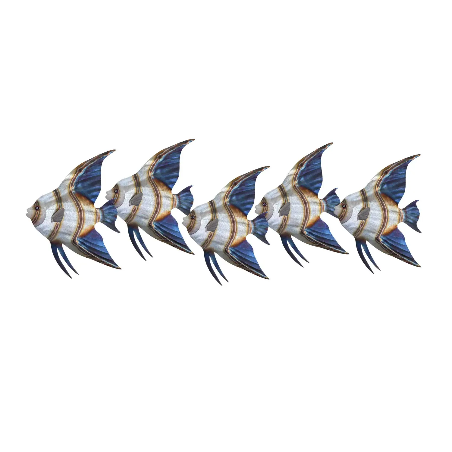 Angelfish Blue School of 5 Wall Art