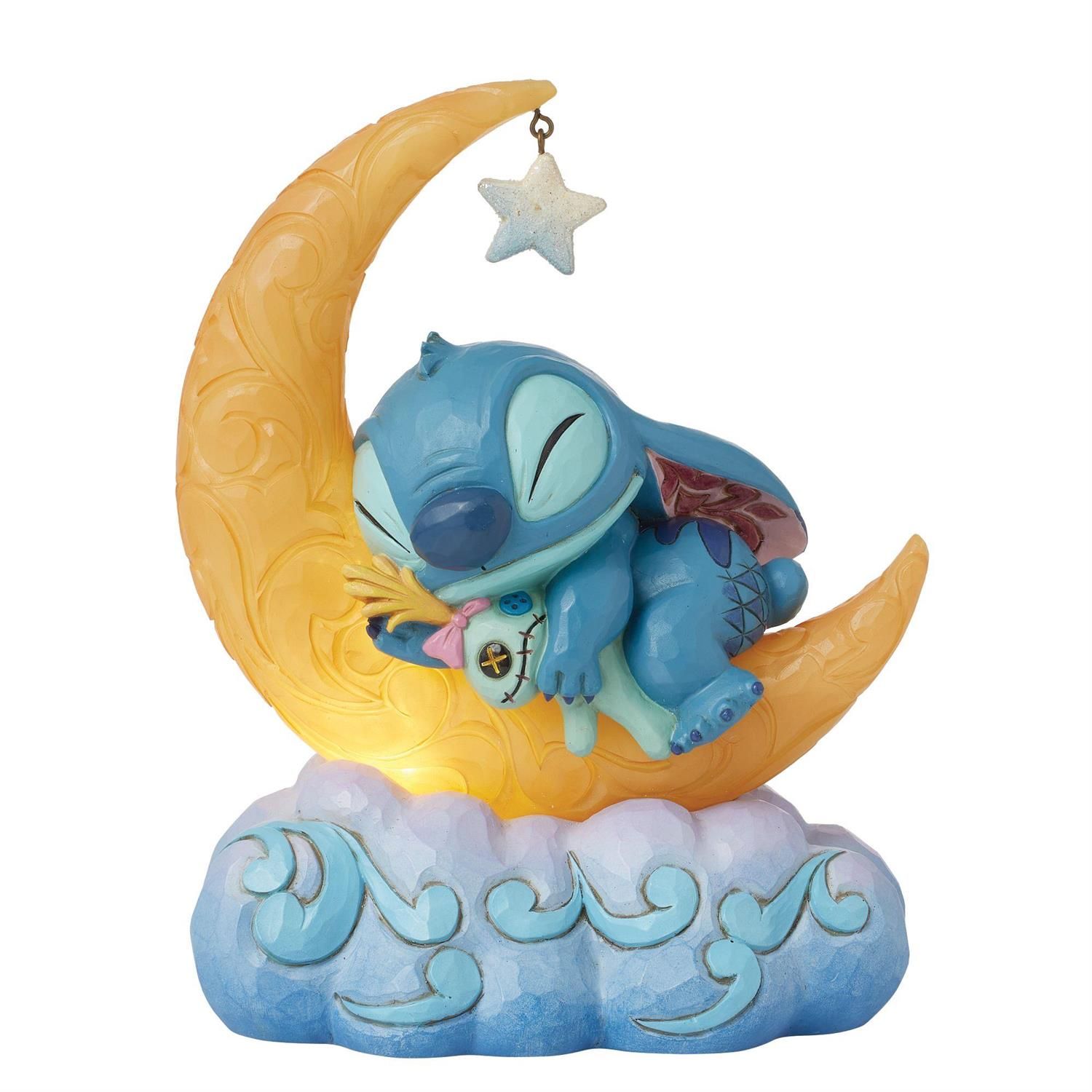 Disney-Jim Shore- Stitch &amp; Scrump on Led Moon