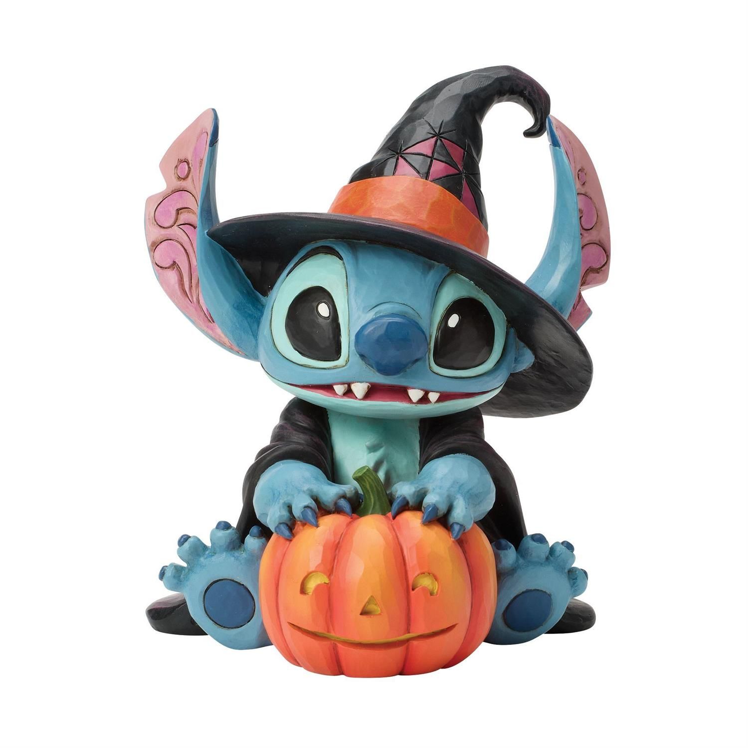 Disney-Jim Shore-Stitch Witch By Jack-o-Lantern