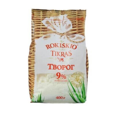 Rokiskio Tikras  Farmer Cheese 9% $3.59  New price 06/25/25 $3.95