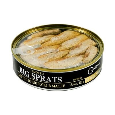 Riga Gold Smoked Big Sprats in Oil with Clear Top (EO) 160g $1.95