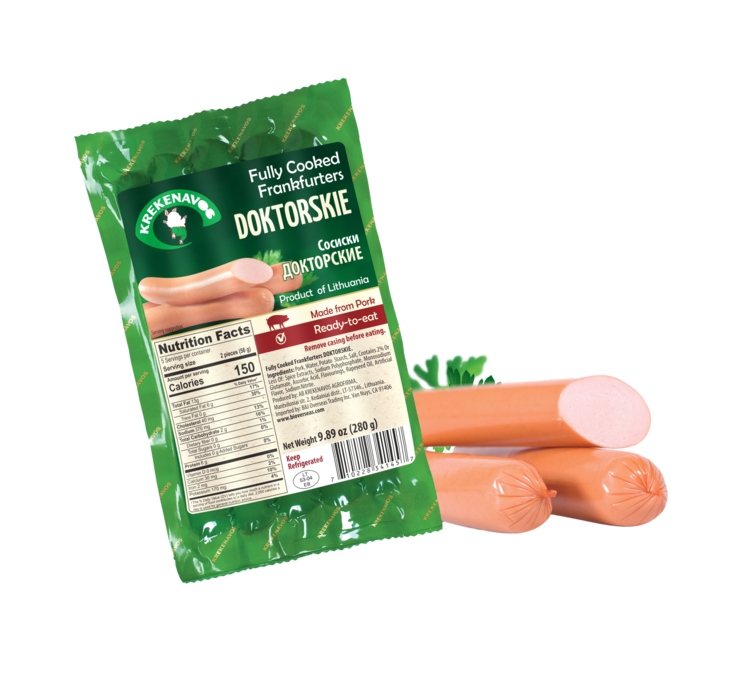 Krekenavos Frankfurters “Doktorskye” 280g 30cs $2.70