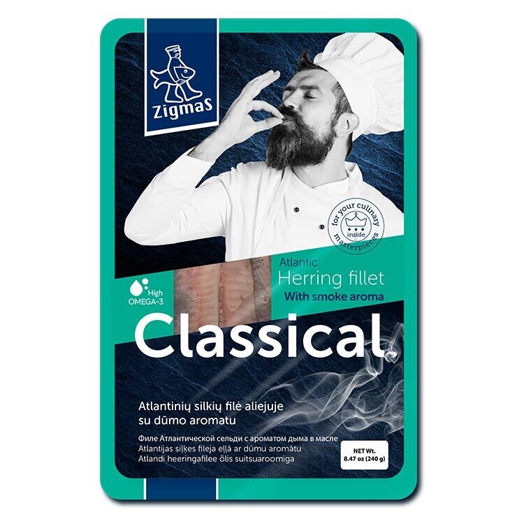Classical Zigmas Herring Fillet With Smoke Aroma in Oil 240g $2.50