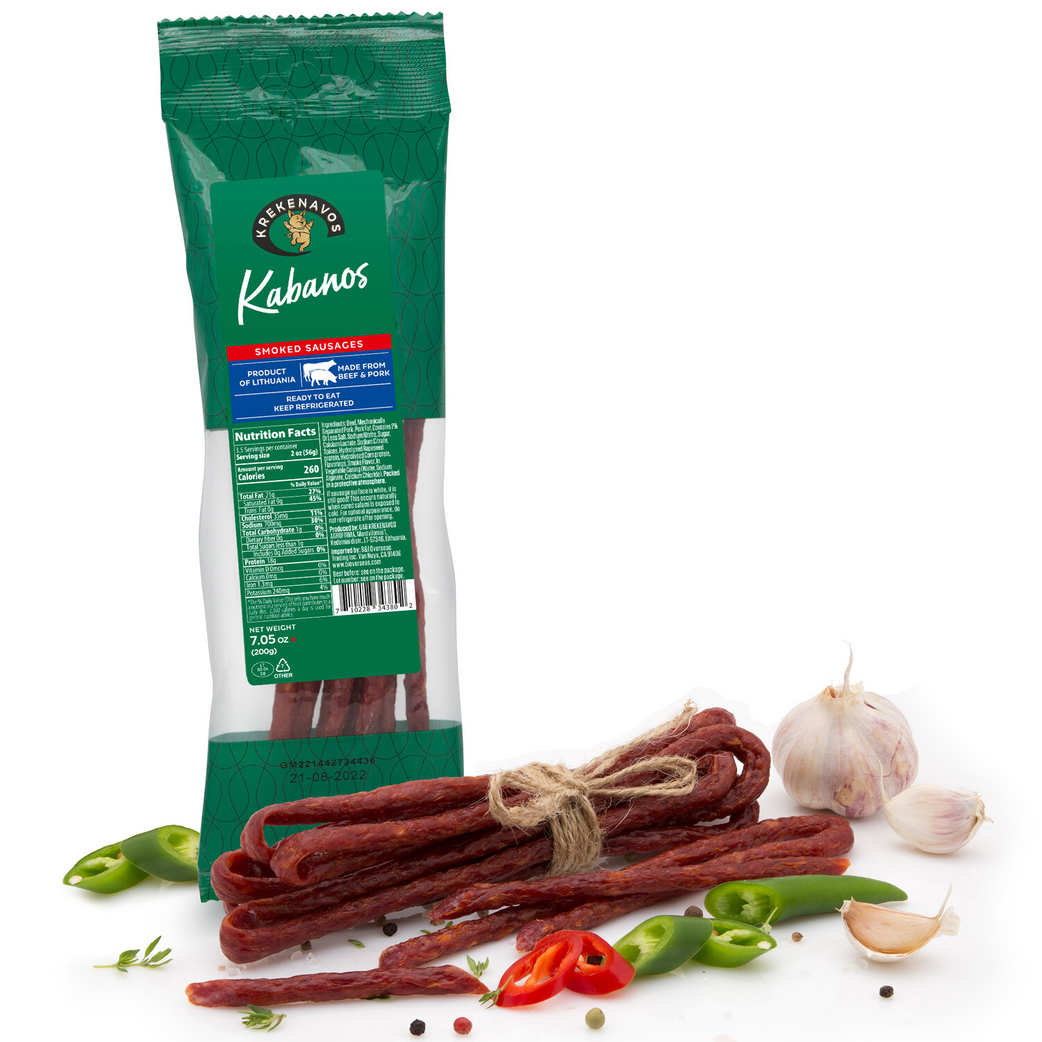 Dried Kabanosy &quot;Krekenava&quot; Lithuania $10.95