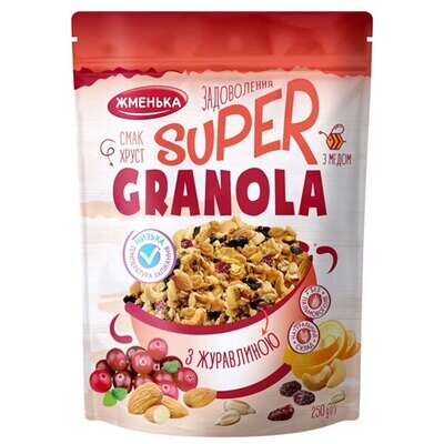 Zhmenka Granola with Honey and Cranberry 250g $2.00