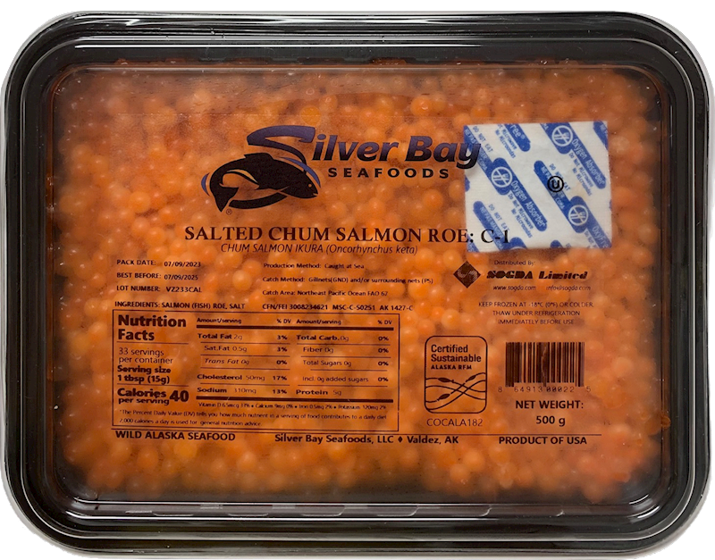 &quot;SILVER BAY&quot; CHUM Salmon Ikura P1 500g 24cs Per $39.00 LB