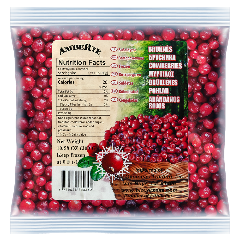 AmbeRye Cowberries (Brusnika) Deep Frozen 300g  $2.50