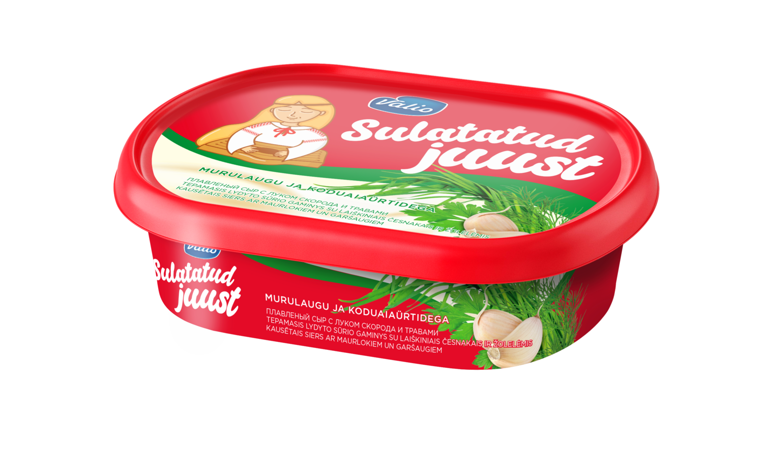 Valio Processed cheese with Chives and Herbs 185g 7cs $2.10