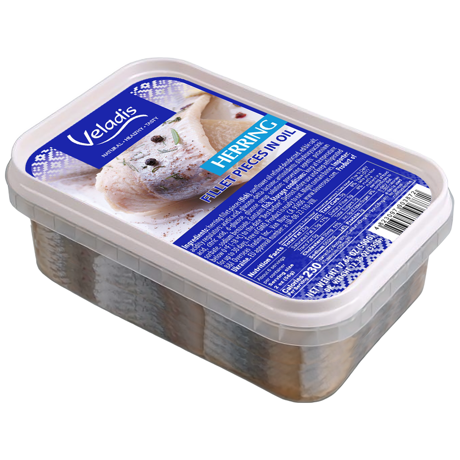 Herring in oil &quot;KAZATCKAYA&quot; Veladis 500g $3.79