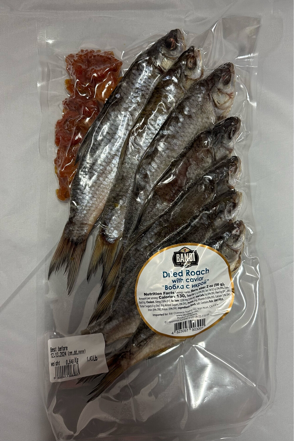 Dried Roach (Vobla) With Fried Roe $8.50