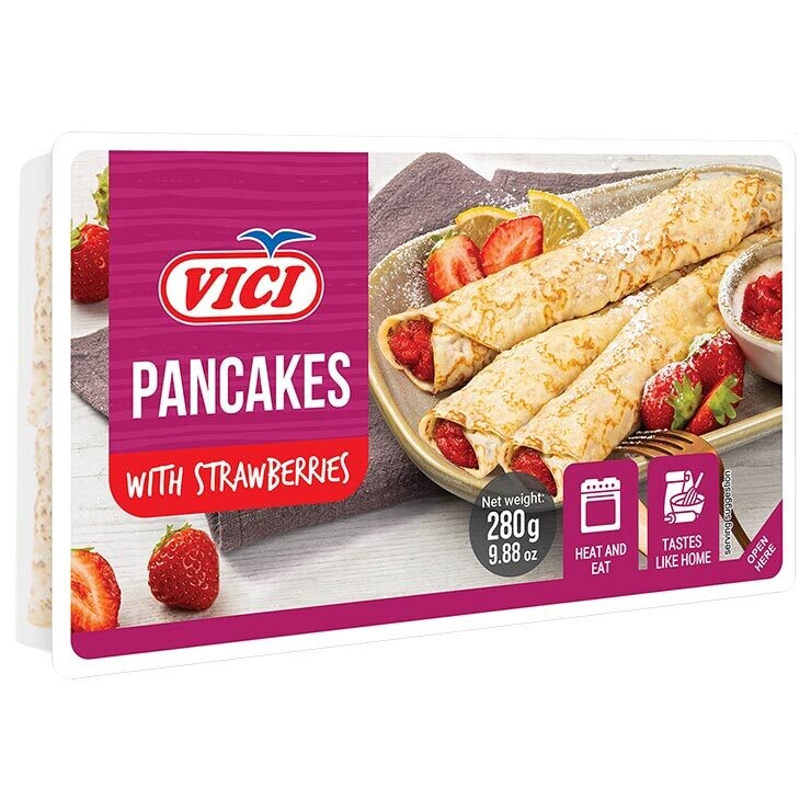 Vici Pancakes with Strawberry filling $2.35