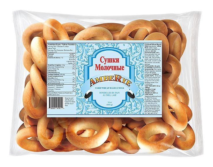Sushki Hard Wheat Bagels Milk  400g 10cs Lithuania $2.90