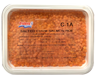 Trident (Aug 26) Chum Salmon Caviar C-1-A 1kg per lb $43.00