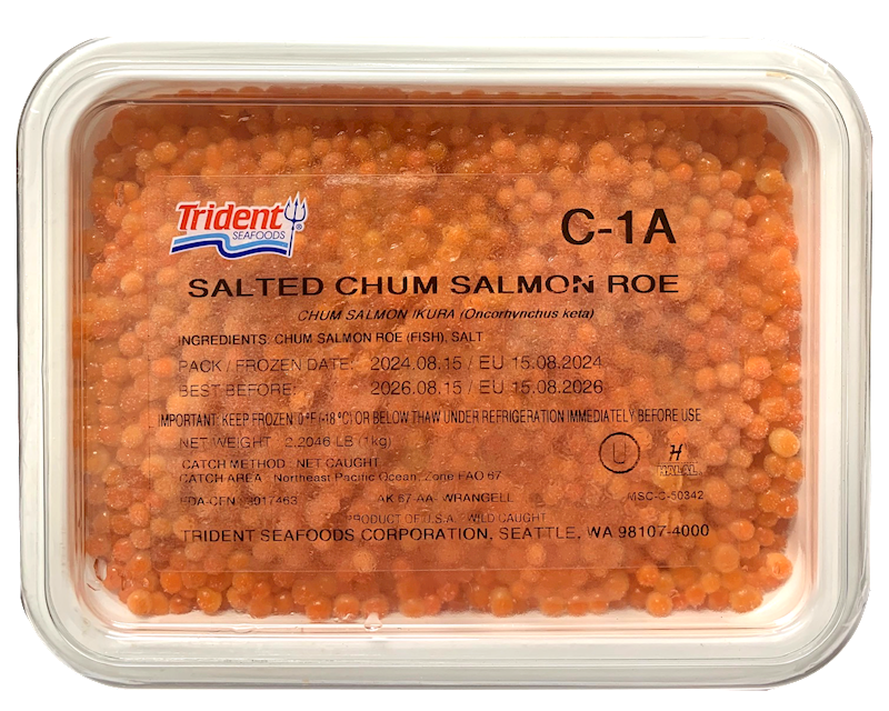 Trident (Aug 26) Chum Salmon Caviar C-1-A 1kg per lb $43.00